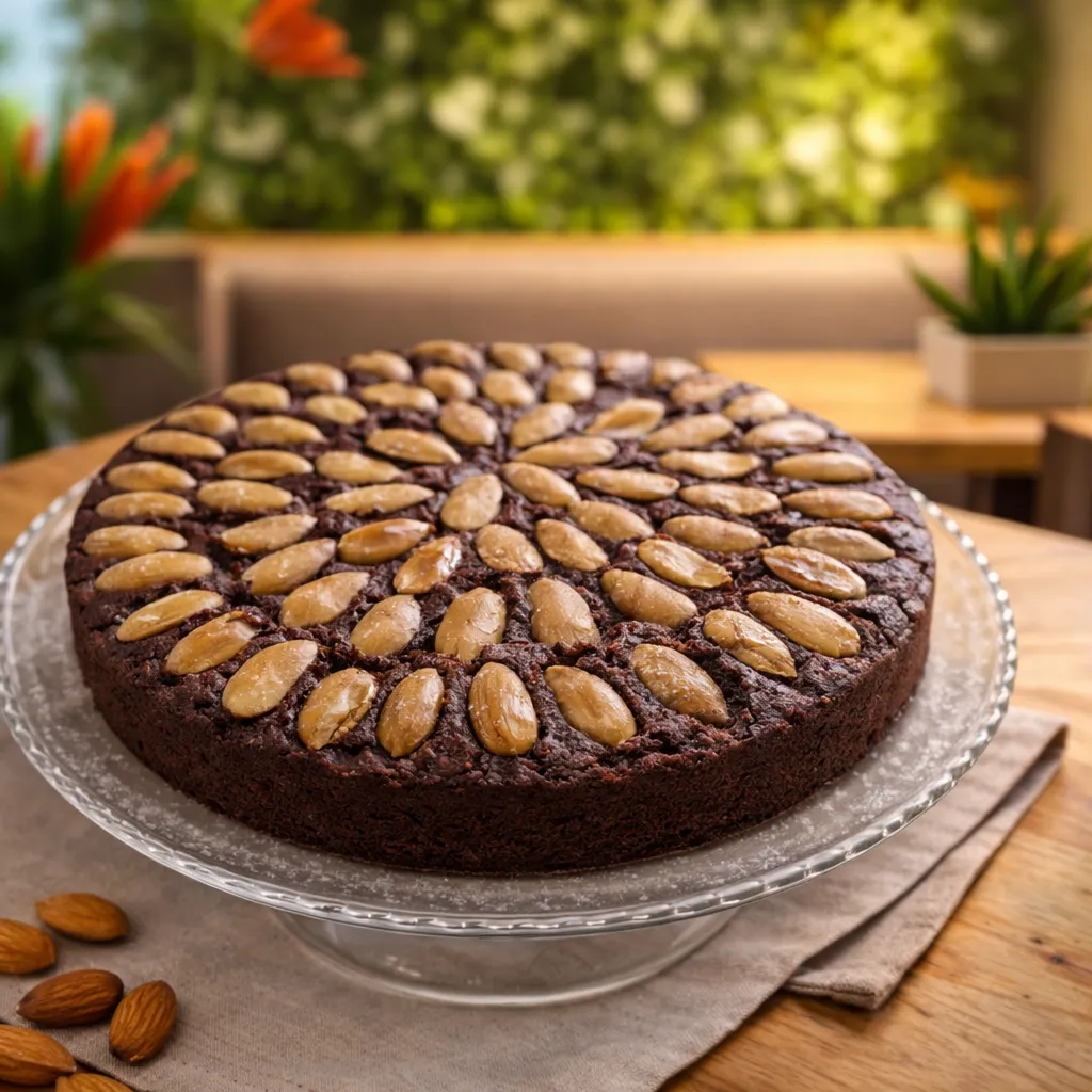 Torta pesca e mandorle