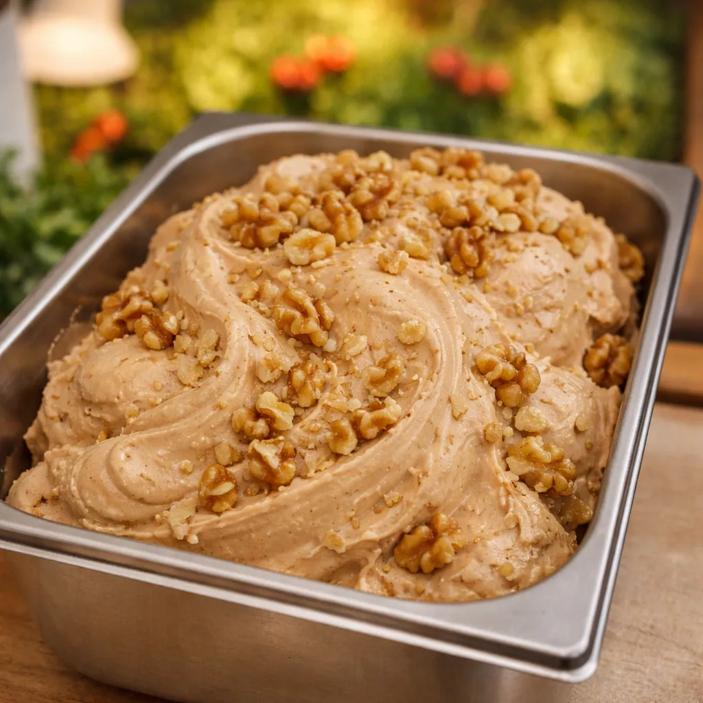 Gelato arachidi e caramello salato al sale rosa dell'himalaya